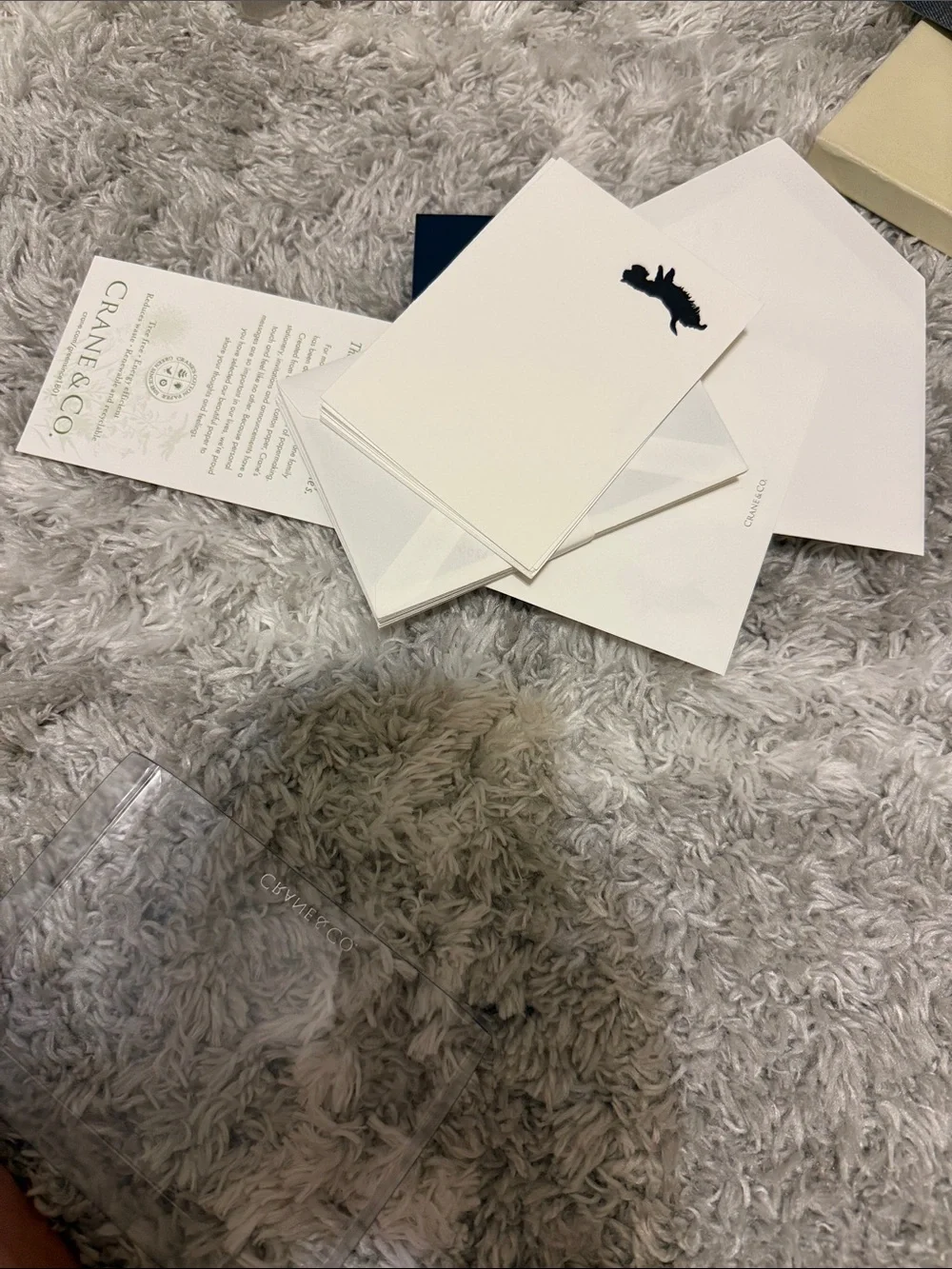 Crane & Co. Scottie Hand Engraved Notes on Pearl White Kid Finish paper.